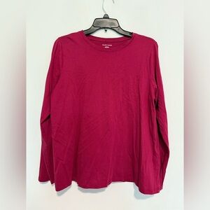 EILEEN FISHER Womens Pink Blouse Size Large Long Sleeve Organic Cotton
